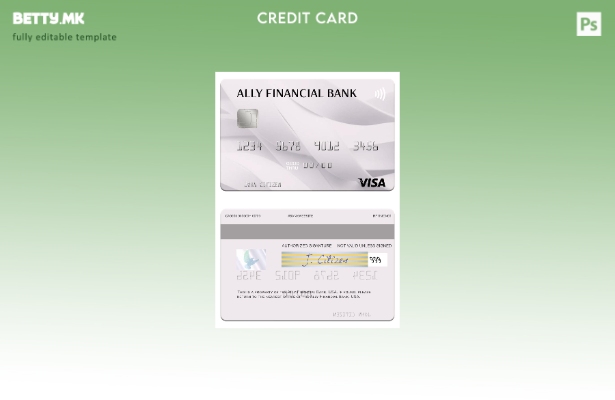 Модерен стил шаблон за виза картичка на американската сојузничка финансиска банк